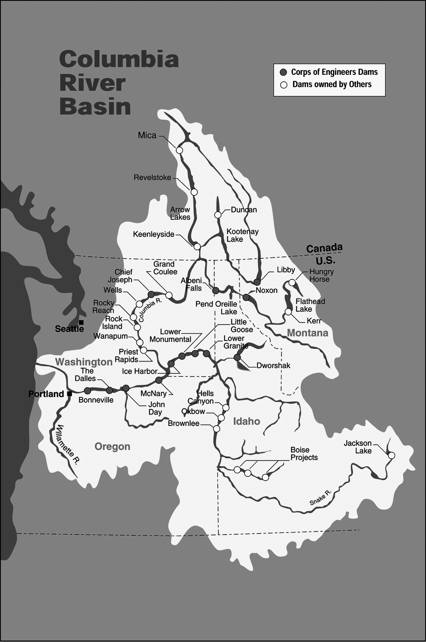 Map of the Columbia River Basin.