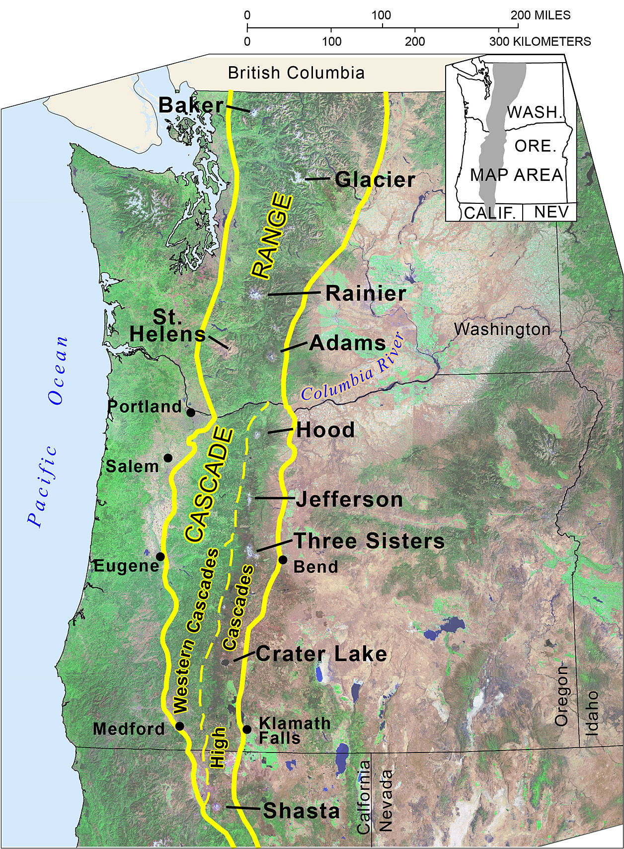 Cascade River Map   OE Fig01 CascadeRange Landsat C1ayoSs 