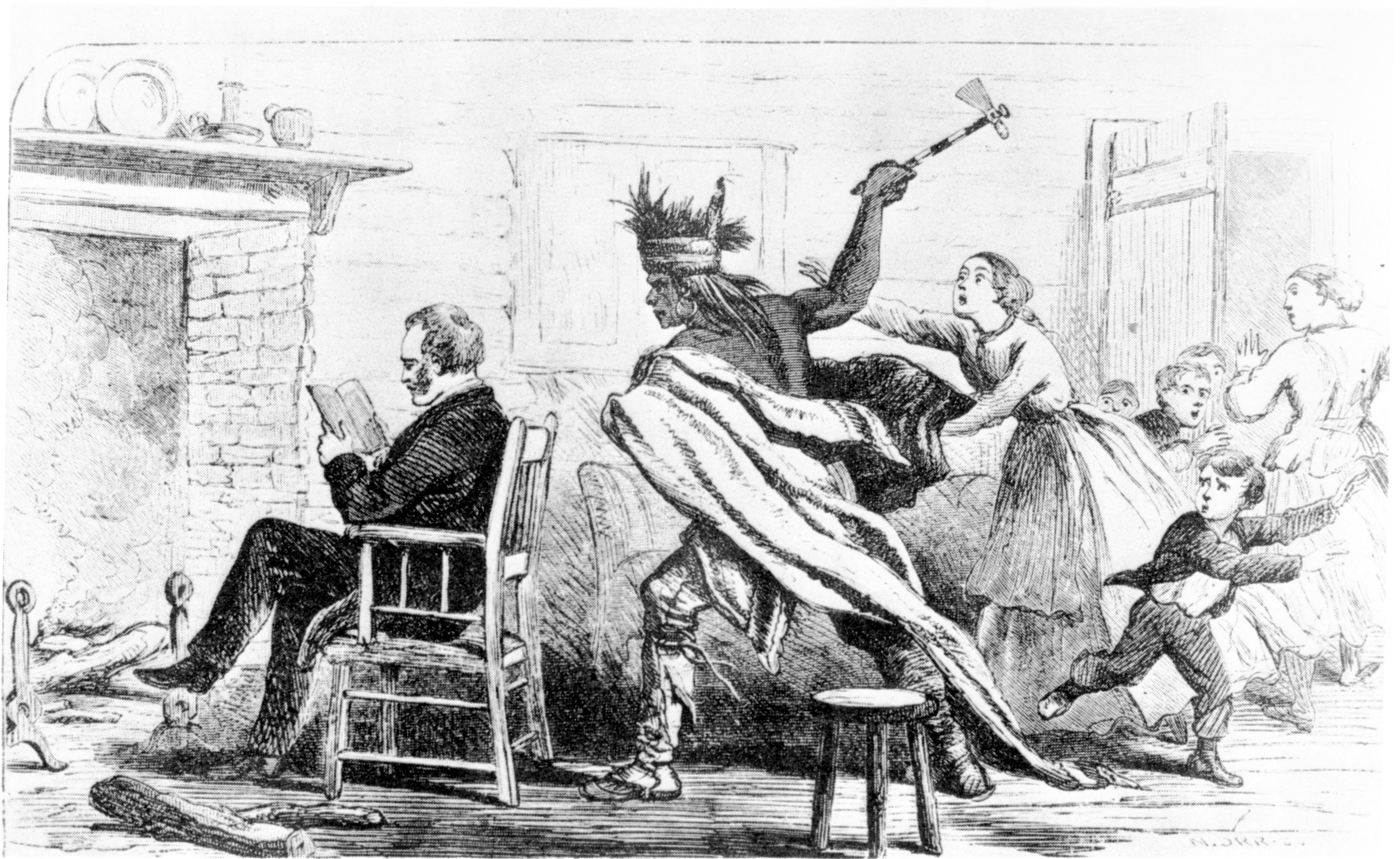 Historically inaccurate illustrations, such as this one, emphasized racist stereotypes and incited violence against Native peoples.