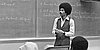 Darrell Millner lectures in a Black Studies class in about 1970s. Black Studies was the first such degree-granting program offered in the Northwest.