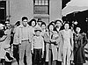 Japanese Am, being evacuated from Hood River, 1942