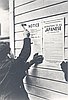 Soldier posting Civilian Exclusion Order #1, 1942
